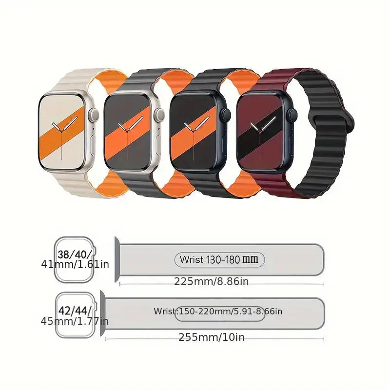 Silicone Loop Magnetic Strap For Apple Watch Band | Series 8 3 5 4 SE 6 7 Ultra