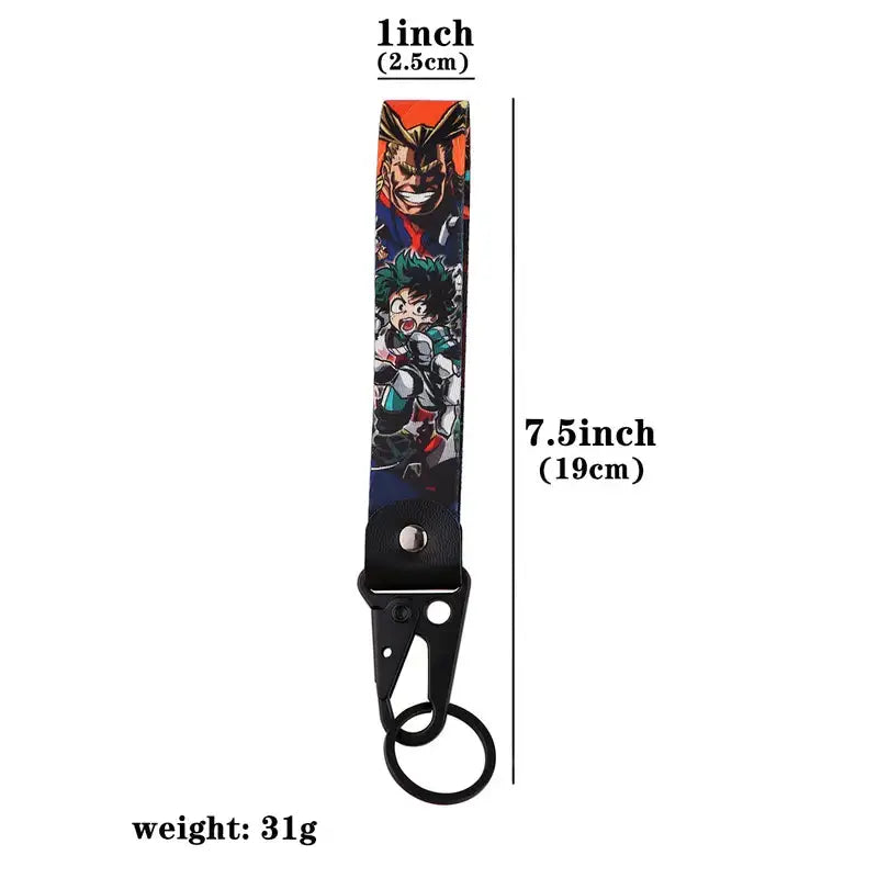 Animated Adventure MHA | Fabric Keychain with Metal Ring