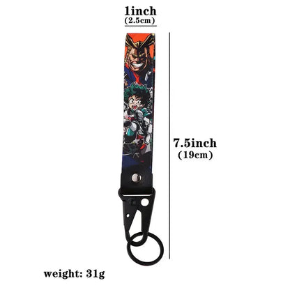 Animated Adventure MHA | Fabric Keychain with Metal Ring