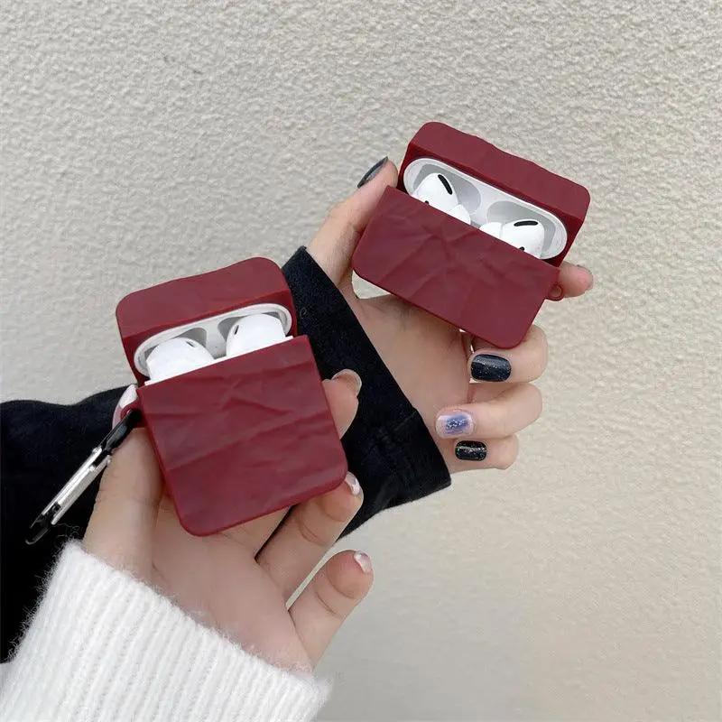Crimson Red Rock Texture AirPod Case - Hypetrndz