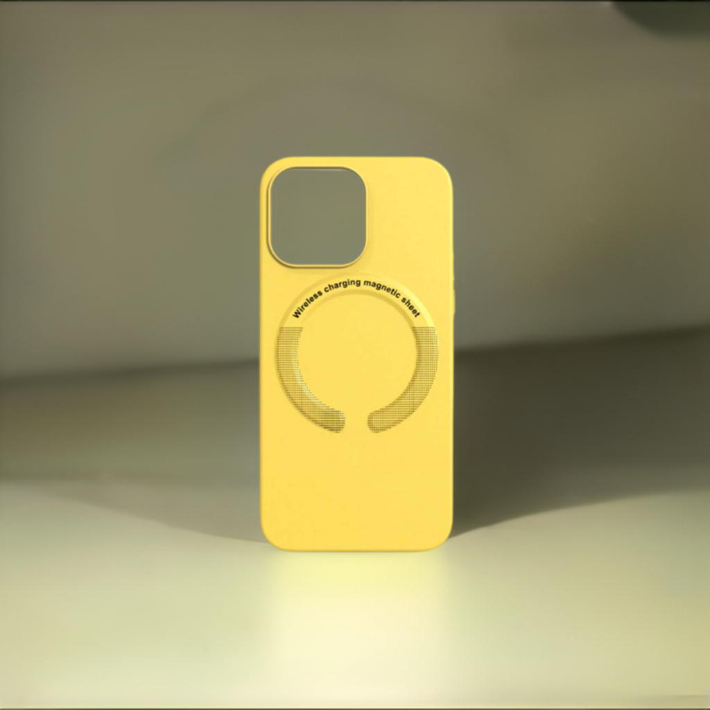 Yellow MagSafe Phone Case | Leather Phone Case