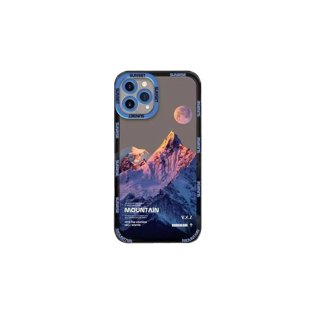 Transparent Blue Snow Mountain iPhone Case