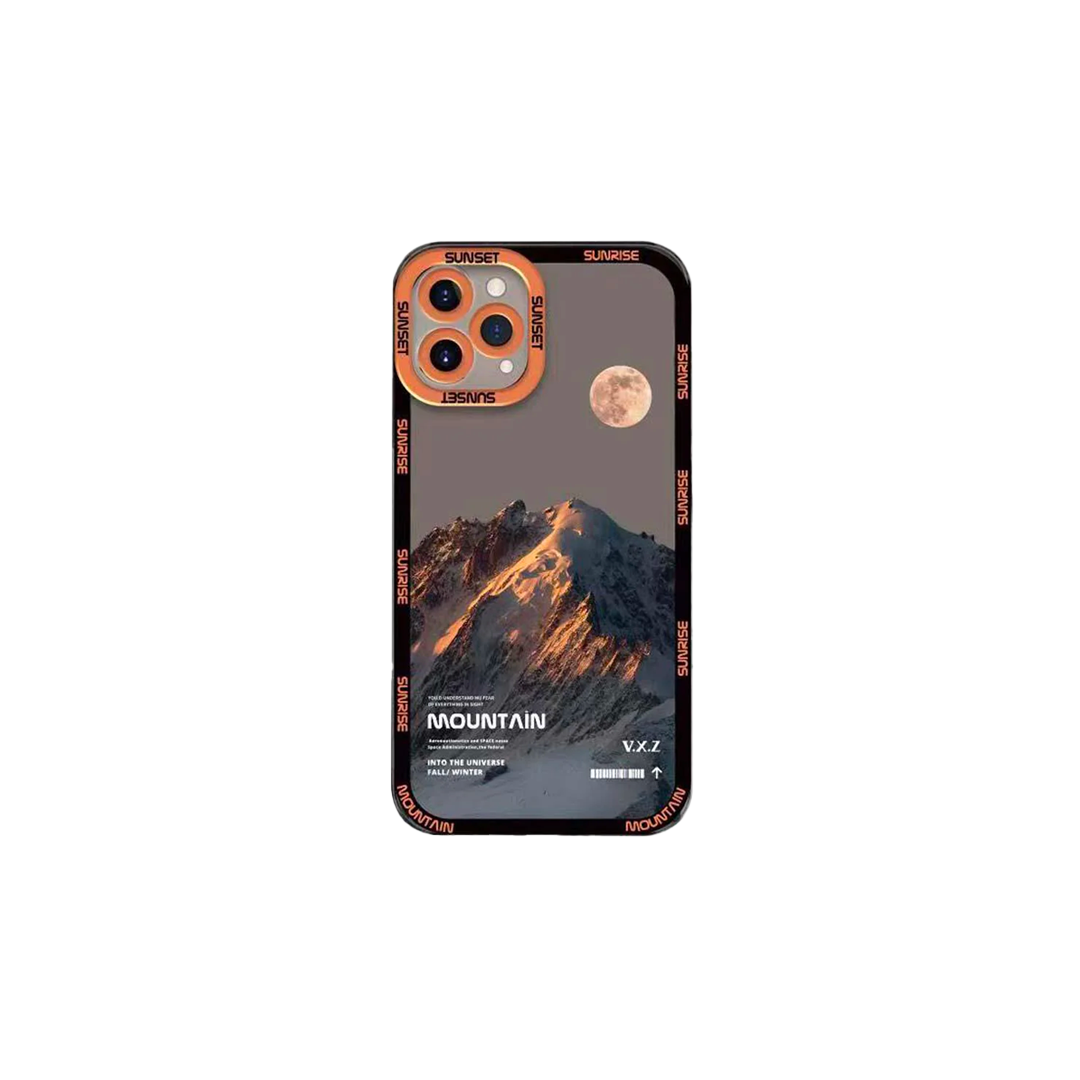 Transparent Orange Snow Mountain iPhone Case