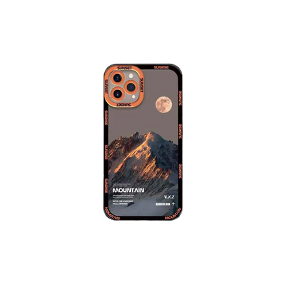 Transparent Orange Snow Mountain iPhone Case