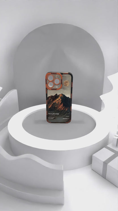 Transparent Orange Snow Mountain iPhone Case