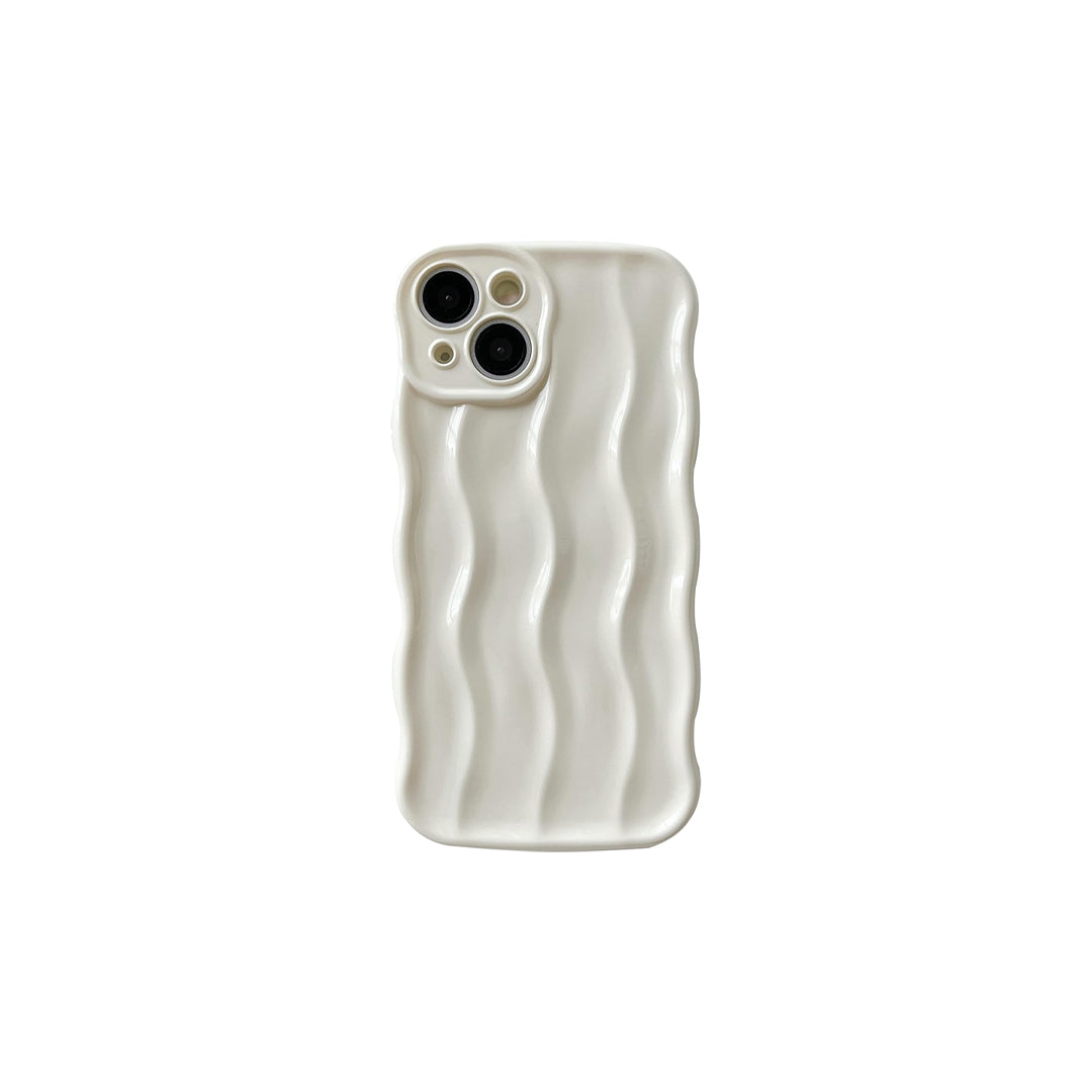 White Wavey 3D Phone Case